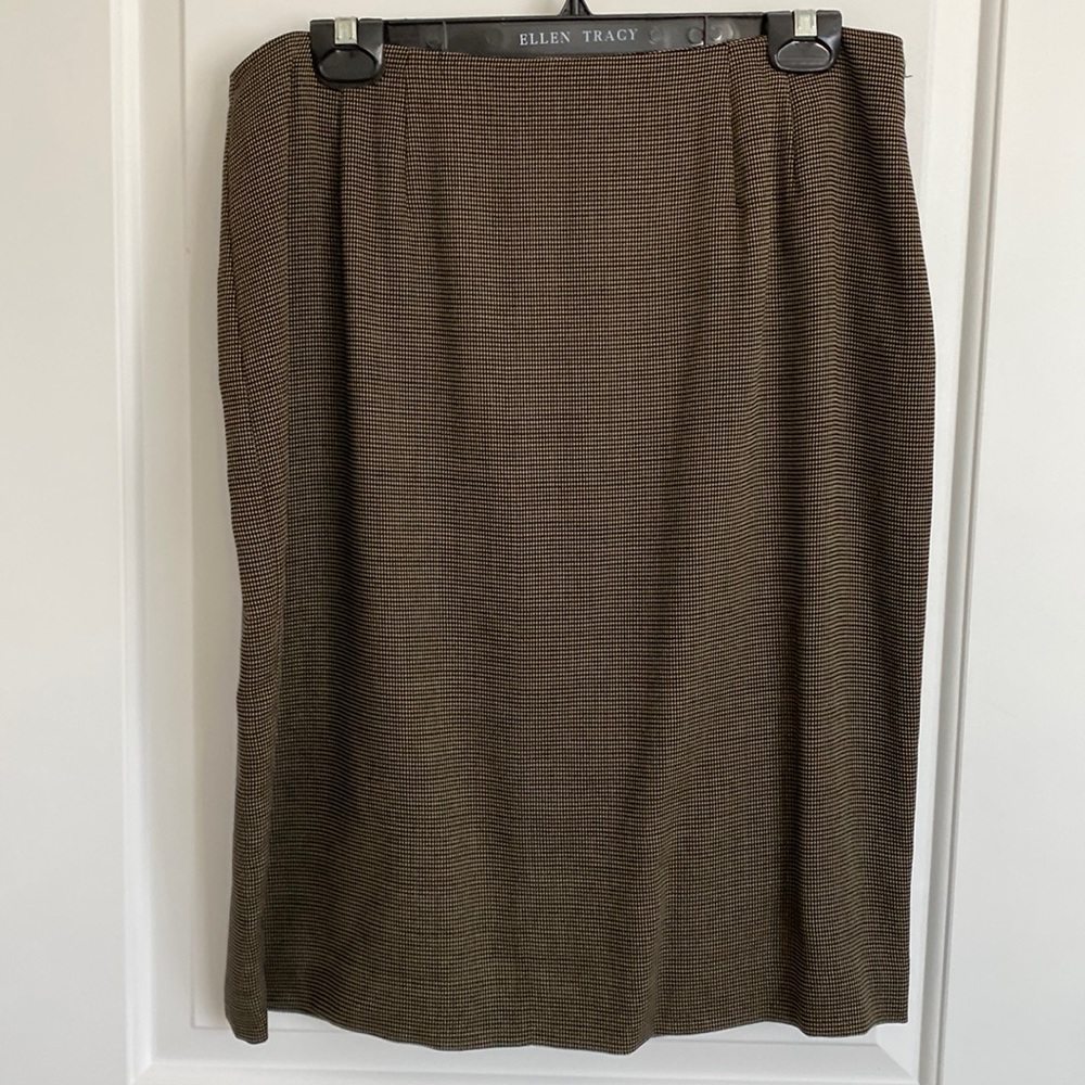 Ellen Tracy Black/Tan Pencil Skirt - Size 14